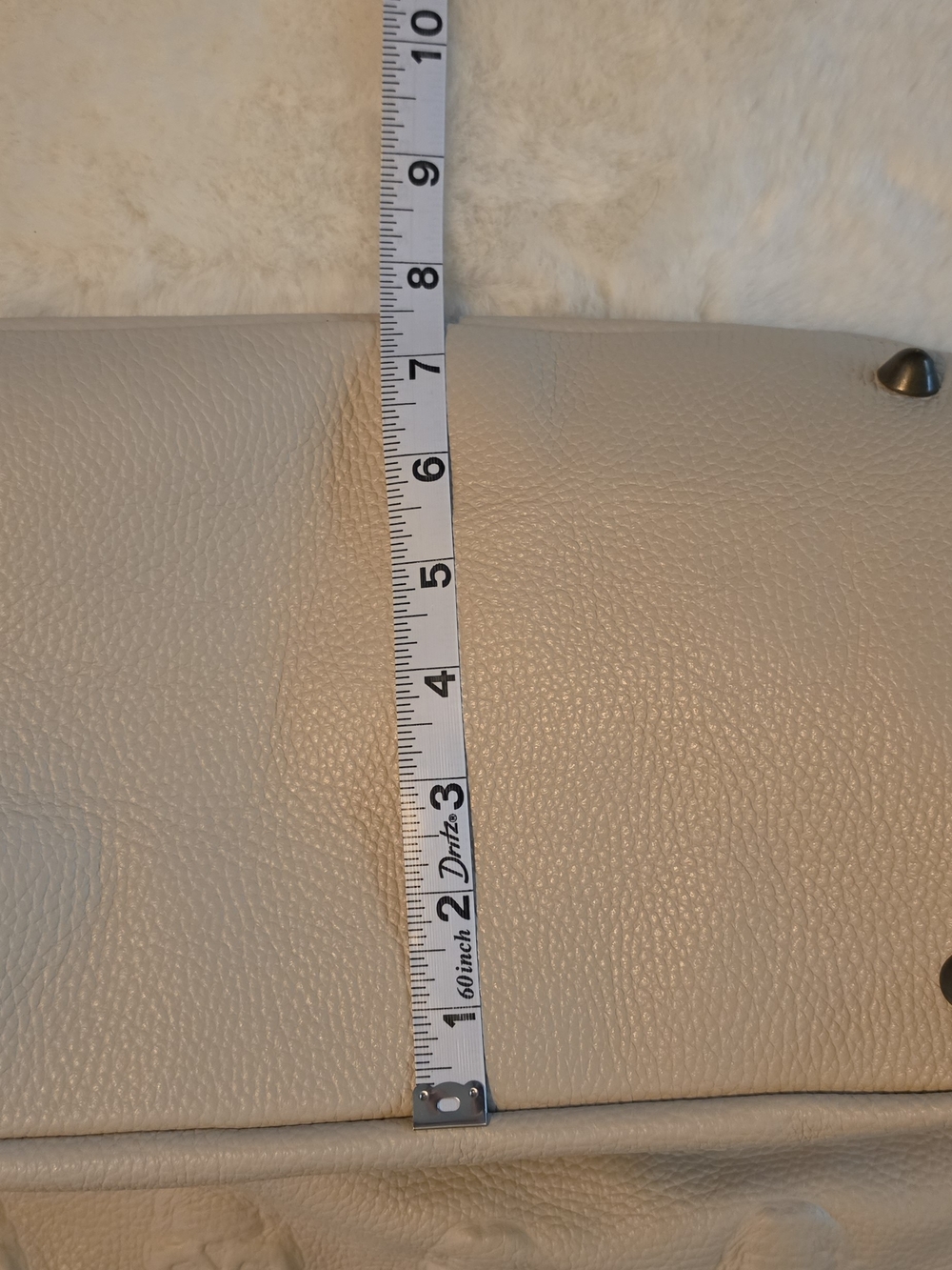 IO Pelle Embossed Skull Tote Bag in Cream NWT - Picture 5 of 9